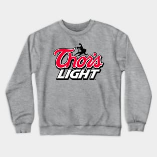 Funny Drunk Superhero God Of Thunder Inspired Beer Logo Parody Crewneck Sweatshirt